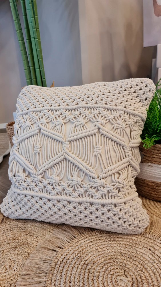 Cojin 45×45 Elite 1 Macrame Crudo Textiles 1×1