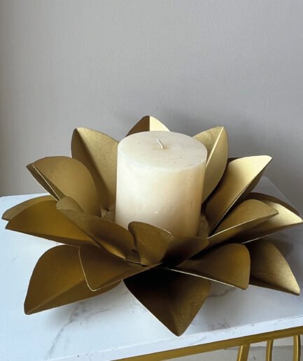 CANDELABRO LOTO GRANDE DORADO